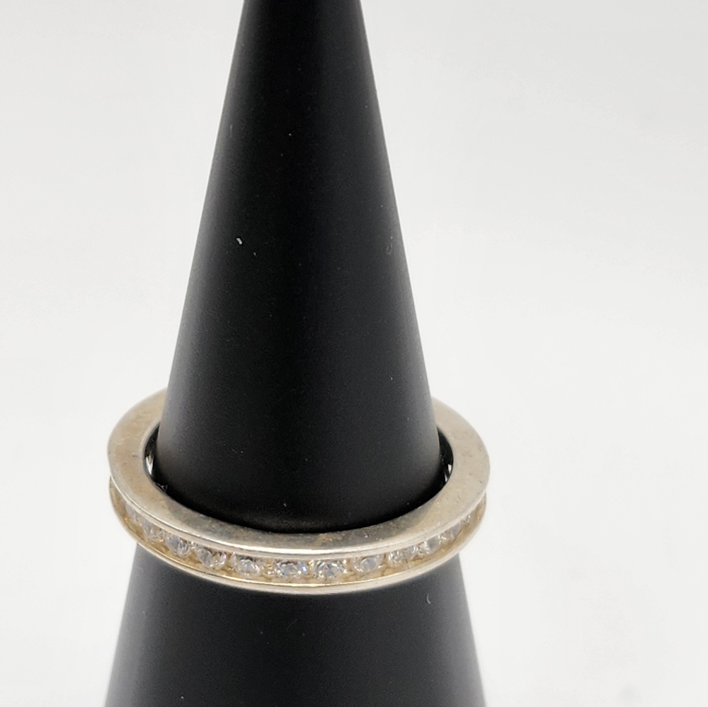 925 Sterling Silver Band Stackable Cz Ring Size 7… - image 3